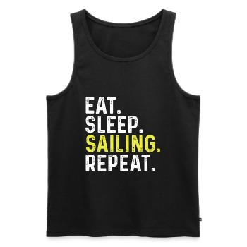 Eat Sleep Sailing Repeat - Men's Premium Organic Tank Top - black - Front - Michal (187cm)