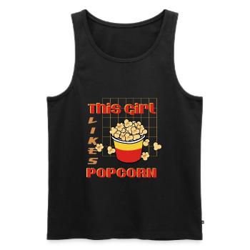 Mädchen mag Popcorn Leckerer Popcorn-Esser - Männer Premium Bio Tank Top - Schwarz - Vorne - AI Model Male 178 light (178cm)