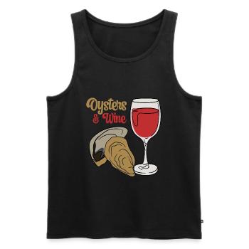 Huîtres et vin Seafood Chef Hobby Ocean - Débardeur bio Premium Homme - noir - Devant - AI Model Male 178 light (178cm)
