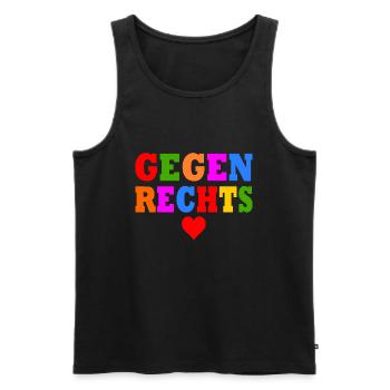 Gegen rechts - Männer Premium Bio Tank Top - Schwarz - Vorne - AI Model Male 178 light (178cm)