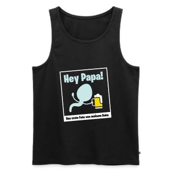 Geschenk für werdende Väter Bier Papa Schwanger - Männer Premium Bio Tank Top - Schwarz - Vorne - Michal (187cm)
