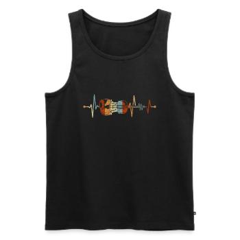 Violin Heartbeat Violin Violinist Violin Player - Men's Premium Organic Tank Top - black - Front - Michal (187cm)