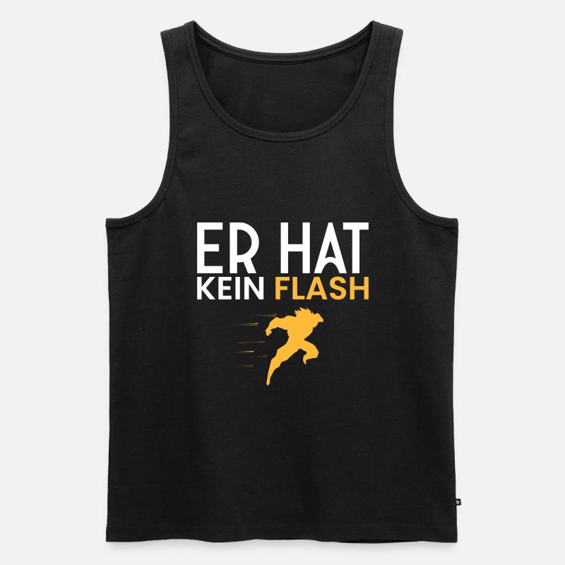 Kein FLASH!! - Männer Premium Bio Tank Top - Schwarz