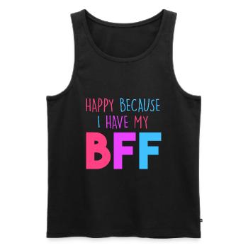 Glücklich, weil ich meine BFF habe - Männer Premium Bio Tank Top - Schwarz - Vorne - Michal (187cm)