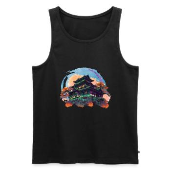 Japanisches Haus Kominka - Männer Premium Bio Tank Top - Schwarz - Vorne - Michal (187cm)