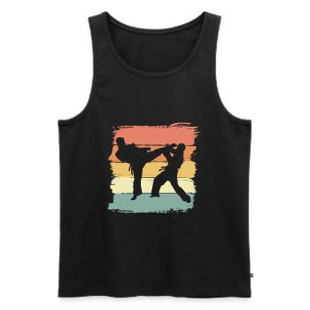 Judo martial arts vintage retro - Men's Premium Organic Tank Top - black - Front - AI Model Male 178 light (178cm)