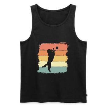 Golden Retriever Dog Ball retro vintage - Men's Premium Organic Tank Top - black - Front - Michal (187cm)