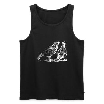 Dove Couple Sketch Ink - Men's Premium Organic Tank Top - black - Front - Michal (187cm)