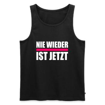 Nie wieder ist jetzt - Männer Premium Bio Tank Top - Schwarz - Vorne - Michal (187cm)