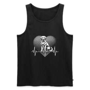 Herzschlag Labrador - Männer Premium Bio Tank Top - Schwarz - Vorne - Michal (187cm)