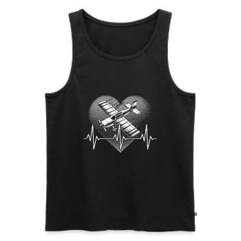 Herzschlag Modellflugzeug - Männer Premium Bio Tank Top - Schwarz - Vorne - Michal (187cm)