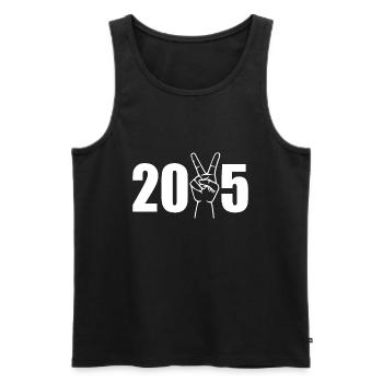 2025 - Männer Premium Bio Tank Top - Schwarz - Vorne - AI Model Male 178 light (178cm)