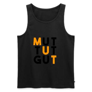 MUT TUT GUT - Männer Premium Bio Tank Top - Schwarz - Vorne - Michal (187cm)