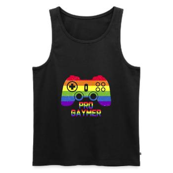 Pro Gaymer - Männer Premium Bio Tank Top - Schwarz - Vorne - AI Model Male 178 light (178cm)