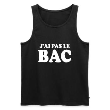 j'ai pas le bac - Débardeur bio Premium Homme - noir - Devant - AI Model Male 178 light (178cm)