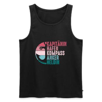 Kapitänin Hafen Kompass Anker Retro Seglerin - Männer Premium Bio Tank Top - Schwarz - Vorne - Michal (187cm)
