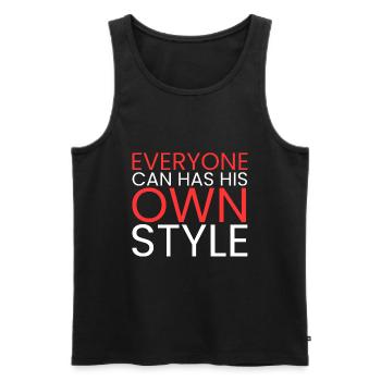 Jeder kann seinen eigenen Stil haben - Männer Premium Bio Tank Top - Schwarz - Vorne - AI Model Male 178 light (178cm)
