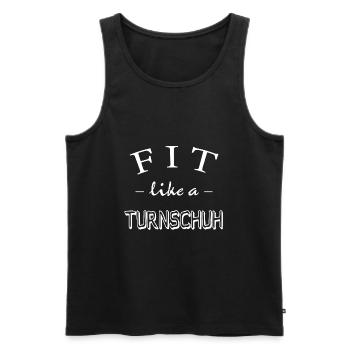 Fit wie ein Turnschuh, fit like a turnschuh - Männer Premium Bio Tank Top - Schwarz - Vorne - Michal (187cm)