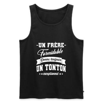 frère formidable tonton exceptionnel,oncle,cadeau - Débardeur bio Premium Homme - noir - Devant - Michal (187cm)