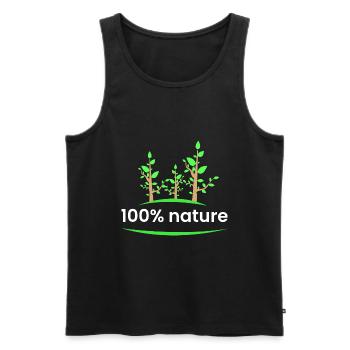 100% nature - Débardeur bio Premium Homme - noir - Devant - AI Model Male 178 light (178cm)