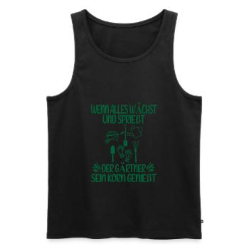 Gärtner Spruch Garten Humor Geschenkidee - Männer Premium Bio Tank Top - Schwarz - Vorne - AI Model Male 178 light (178cm)