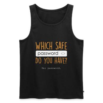 Welches Passwort? - Männer Premium Bio Tank Top - Schwarz - Vorne - Michal (187cm)