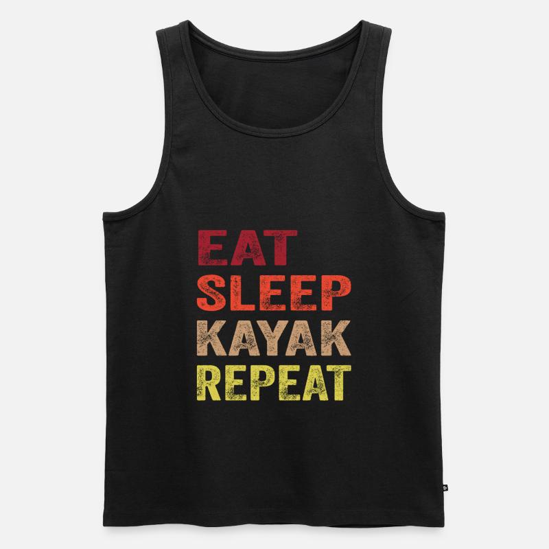 Kajak - Männer Premium Bio Tank Top - Schwarz