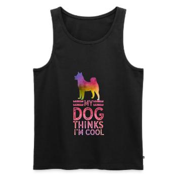 My Dog Thinks I'm Cool Dog Lover Dog Owner - Männer Premium Bio Tank Top - Schwarz - Vorne - Michal (187cm)