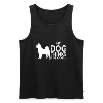 My Dog Thinks I'm Cool Dog Lover Dog Owner - Men's Premium Organic Tank Top - black - Front - Michal (187cm)