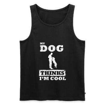 My Dog Thinks I'm Cool Dog Lover Dog Owner - Men's Premium Organic Tank Top - black - Front - Michal (187cm)