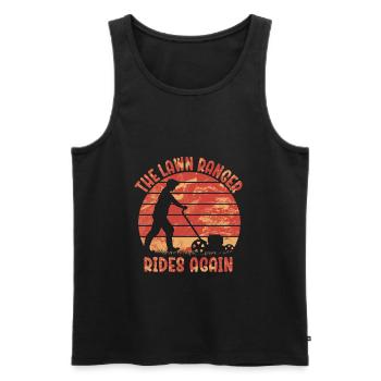 We Ride At Dawn Dad Lawn Mower Make Laugh Day Yard - Männer Premium Bio Tank Top - Schwarz - Vorne - Michal (187cm)