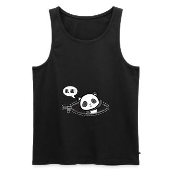 Huhu Ich bin da Baby Panda Geburt Geschenk - Männer Premium Bio Tank Top - Schwarz - Vorne - Michal (187cm)