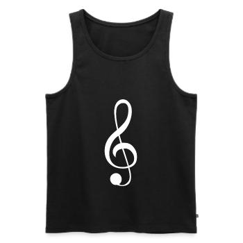 Clé de sol icône de la musique - Débardeur bio Premium Homme - noir - Devant - AI Model Male 178 light (178cm)