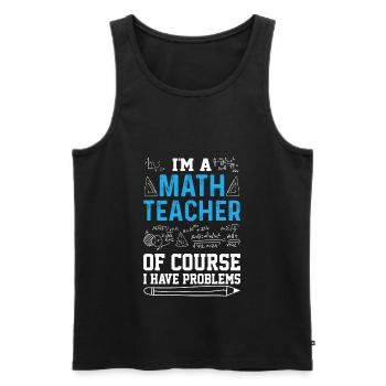 professeur de mathématiques - Débardeur bio Premium Homme - noir - Devant - AI Model Male 178 light (178cm)