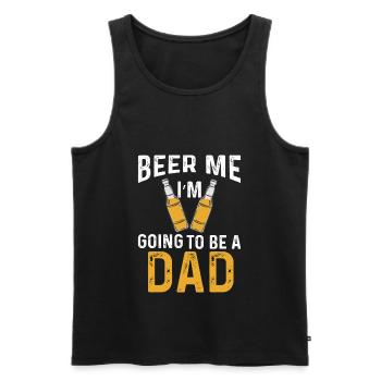 BEER ME I'm going to be a DAD - Men's Premium Organic Tank Top - black - Front - Michal (187cm)