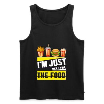 I'm just here for the food - Essen/Fastfood - Männer Premium Bio Tank Top - Schwarz - Vorne - AI Model Male 178 light (178cm)