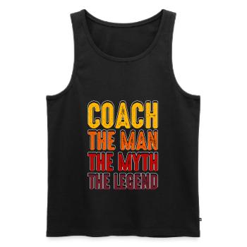 COACH - THE MAN THE MYTH THE LEGEND - Men's Premium Organic Tank Top - black - Front - Michal (187cm)