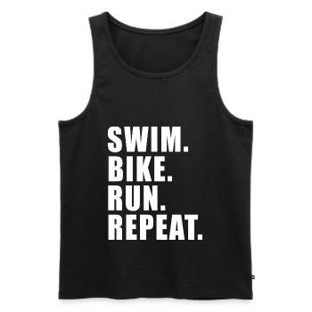 CADEAU DE RÉPÉTITION DU VÉLO DE BAIN TRIATHLON TRIATHLON - Débardeur bio Premium Homme - noir - Devant - AI Model Male 178 light (178cm)