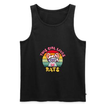 Ratte Farbratte Ratten-Liebhaber Nager Geschenk - Männer Premium Bio Tank Top - Schwarz - Vorne - AI Model Male 178 light (178cm)