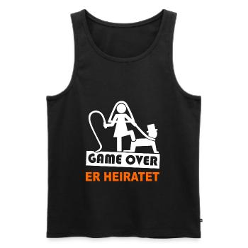 JGA - Game Over - Er Heiratet - Party Shirt - Männer Premium Bio Tank Top - Schwarz - Vorne - Michal (187cm)