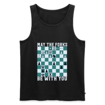 May the Forks be with you - Männer Premium Bio Tank Top - Schwarz - Vorne - Michal (187cm)