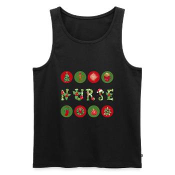 Nurse Christmas Holiday Gift For Nurse - Men's Premium Organic Tank Top - black - Front - Michal (187cm)