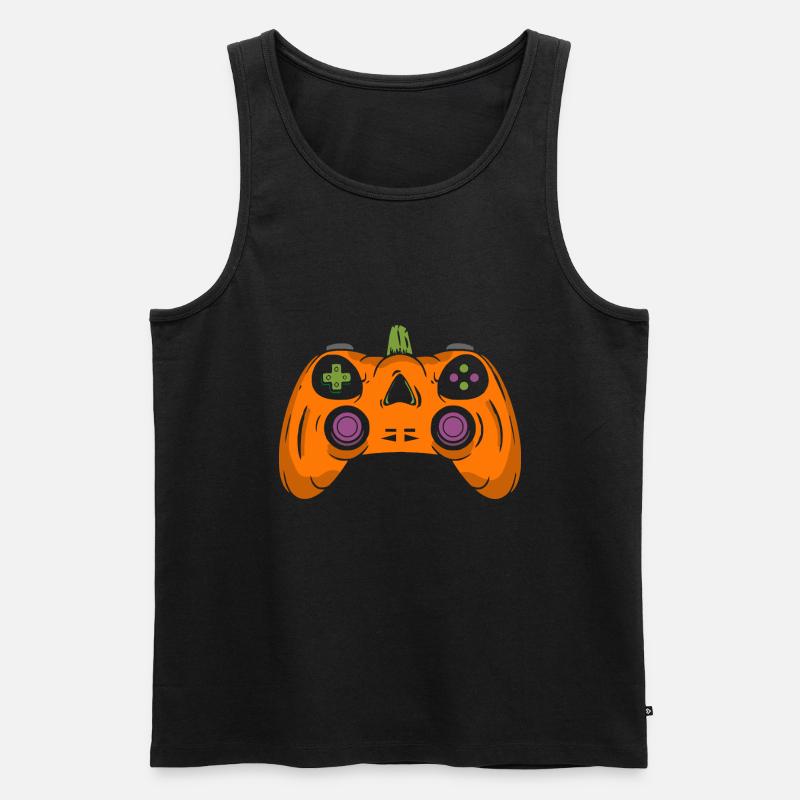 Halloween Pumpkin Gaming Controller - Männer Premium Bio Tank Top - Schwarz