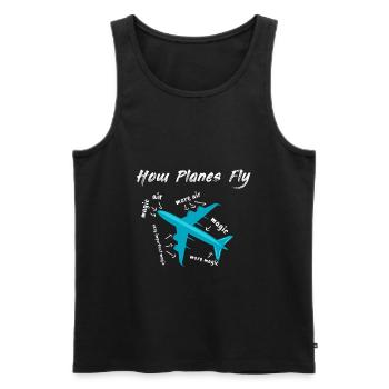 How Planes Fly Geschenk - Männer Premium Bio Tank Top - Schwarz - Vorne - AI Model Male 178 light (178cm)