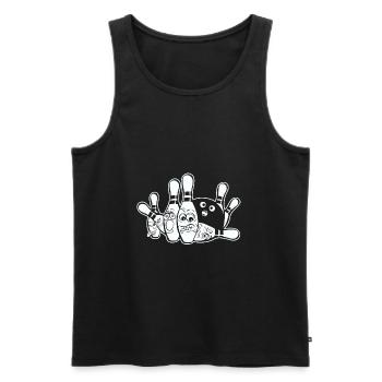 Bowling and bowling gift - Men's Premium Organic Tank Top - black - Front - Michal (187cm)