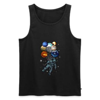 Astronaut Ballons Space Traveler Gift - Men's Premium Organic Tank Top - black - Front - Michal (187cm)