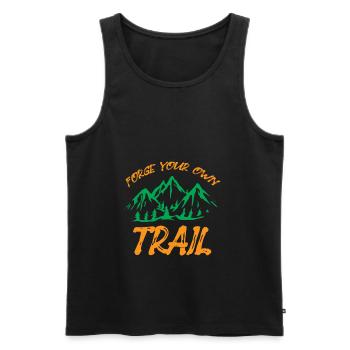 Hike Tramp Roam Walk Trek Wander Nature Mount Gift - Men's Premium Organic Tank Top - black - Front - Michal (187cm)