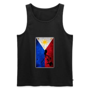 Philippinische Flaggenkarte Pilipinas Tagalog Filipino - Männer Premium Bio Tank Top - Schwarz - Vorne - AI Model Male 178 light (178cm)