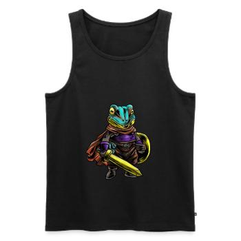 Knight Frog Shield Warrior Sword Cavalier Gift - Men's Premium Organic Tank Top - black - Front - AI Model Male 178 light (178cm)