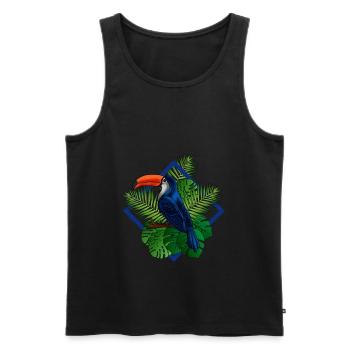 Toucan Tucan Tropical Bird Cool Jungle Animal Gift - Men's Premium Organic Tank Top - black - Front - AI Model Male 178 light (178cm)